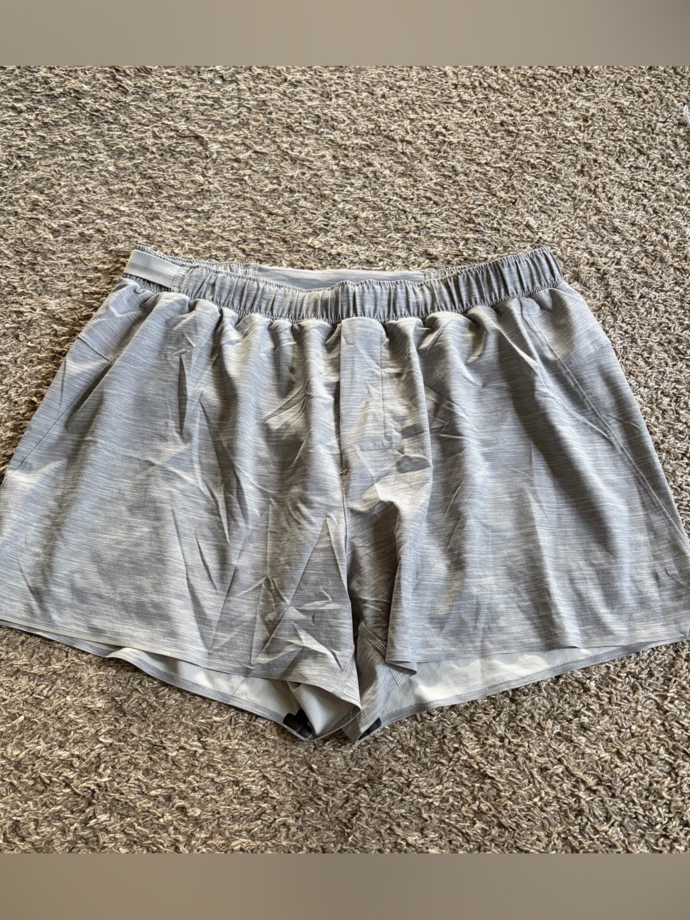 Lululemon Men's Surge Lined Running Shorts Size XL Gray Gym Workout 4" Inseam